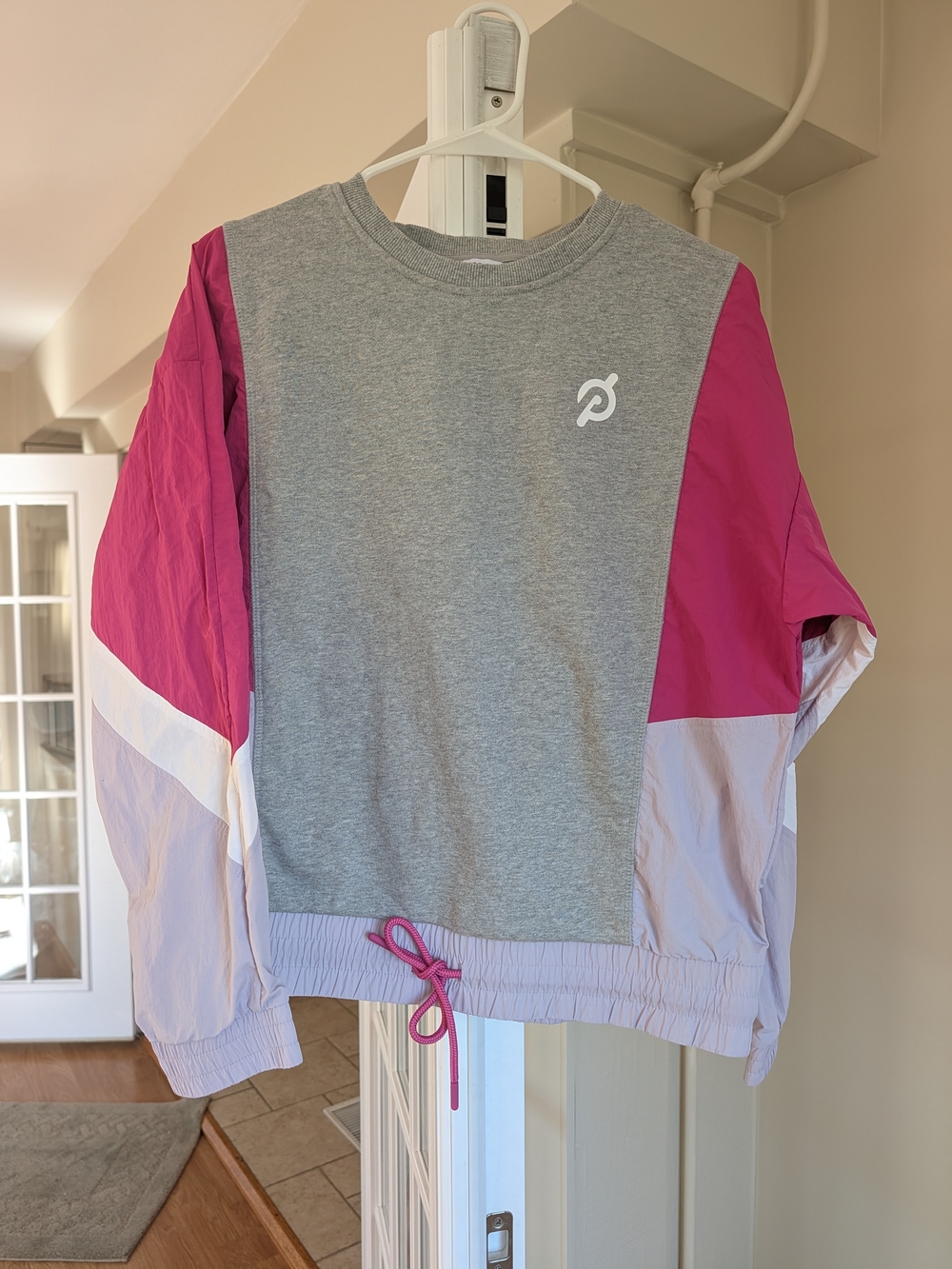 Peloton Kids Colorblock Crewneck Sweatshirt - Pink & Gray